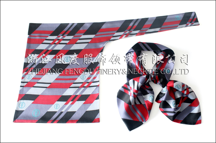 農行 真絲雙層刀型絲巾